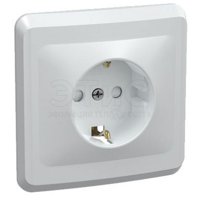 Розетка одинарная скрытая З/К С/Ш 16А 250В IP20 РСш10-3-ВБ белая ВЕГА